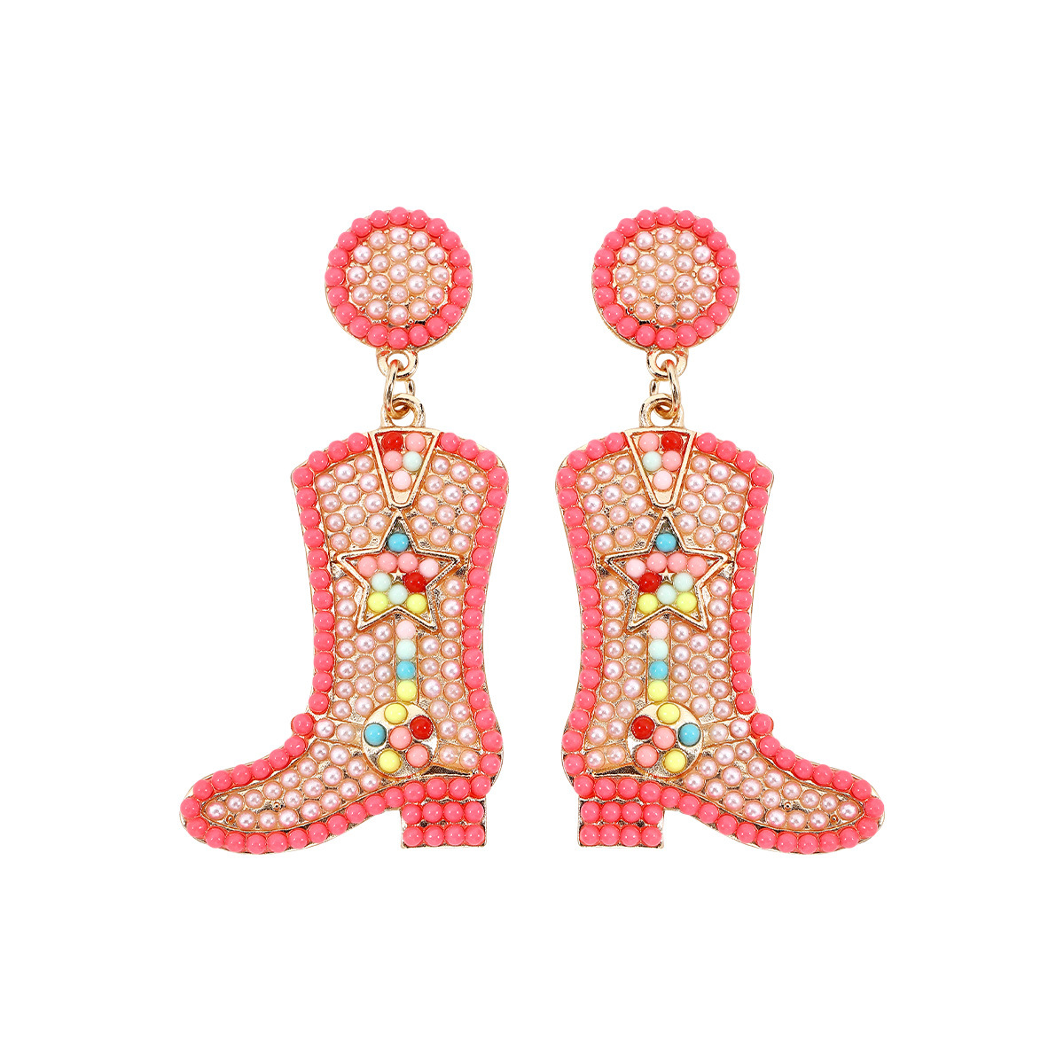 Mode Bottes Alliage Placage Perles Femmes Boucles D'oreilles 1 Paire display picture 2