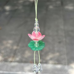 原创设计夏日新款粉色荷花挂件车挂饰品杭州景区文创礼品礼物古风