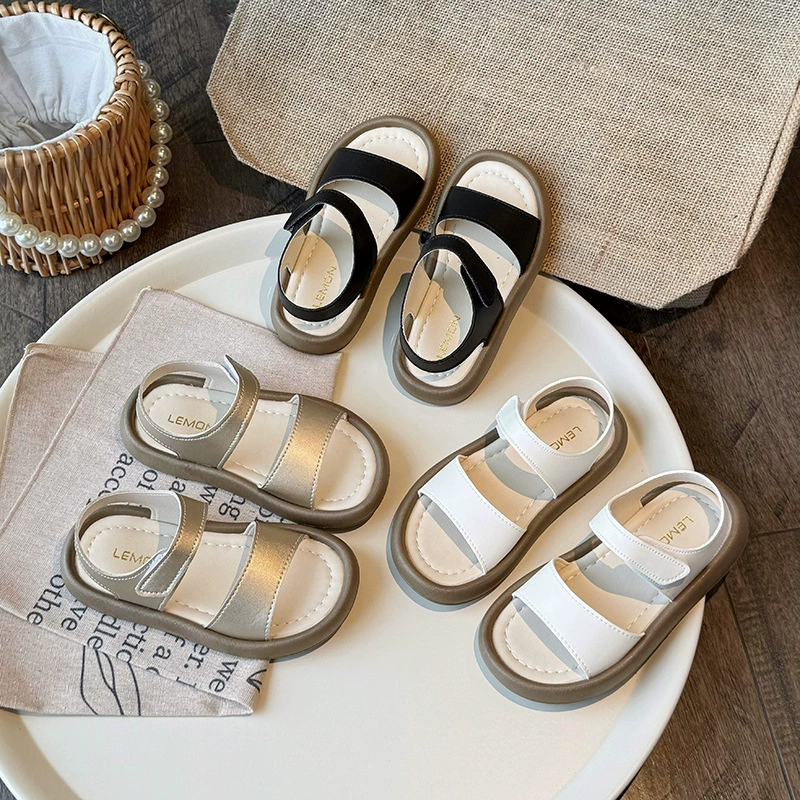 Summer sandals, fashionable beach footwear for leisure