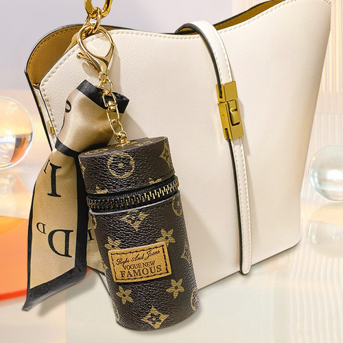 Coin Purse Women's Ins Retro Print Mini Lipstick Cosmetic Bag 2024 New Compact Headphone Key Pendant Bag