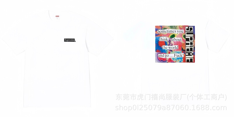 クロスボーダー25ss美潮Supreme文字プリントラウンドネック半袖男女兼用カジュアルTシャツ純綿快適|undefined