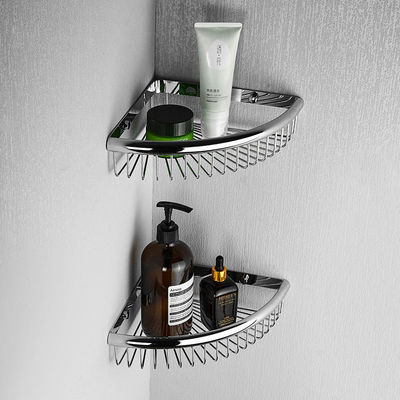 Stainless steel double-deck Corner Basket TOILET Shelf Punch holes triangle Shower Room toilet Wall hanging Shelf