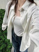 2025早夏新款基础纯棉白衬衫女学生韩系时尚宽松显瘦百搭衬衣外穿