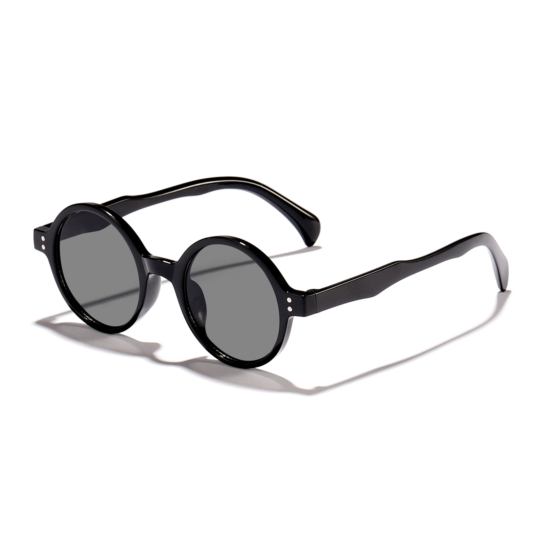 Gafas de sol con clavos de arroz con montura redonda retro de nueva moda para hombres y mujeres Gafas de sol anti-ultravioleta de lujo ligero europeas y americanas Sunglasses