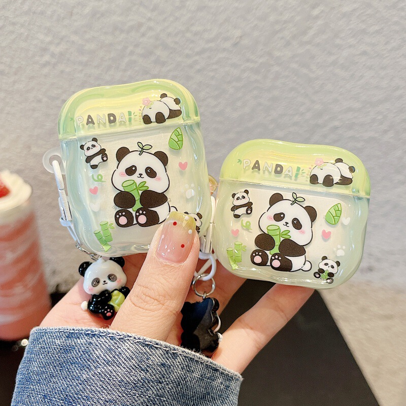 Bamboo Panda Suitable for Airpods4 Protective Cover Apple Bluetooth Wireless 2/3 Generation Pro2 Headphone Shell Cute Female