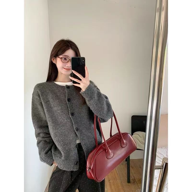 Knitted Sweater Cardigan 2026 Spring New Style Round Neck High-End Style Lazy Style Top Jacket for Women Knitted Sweater Cardigan 2026 Spring New Style Round Neck High-End Style Lazy Style Top Jacket for Women