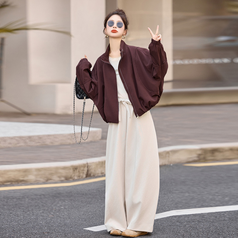 时尚外套女2025年春秋新款高级感休闲宽松显瘦百搭短款夹克棒球服|undefined