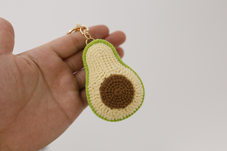 yarn Material 1 Piece Cute Avocado Yarn Women's Bag Pendant Keychain