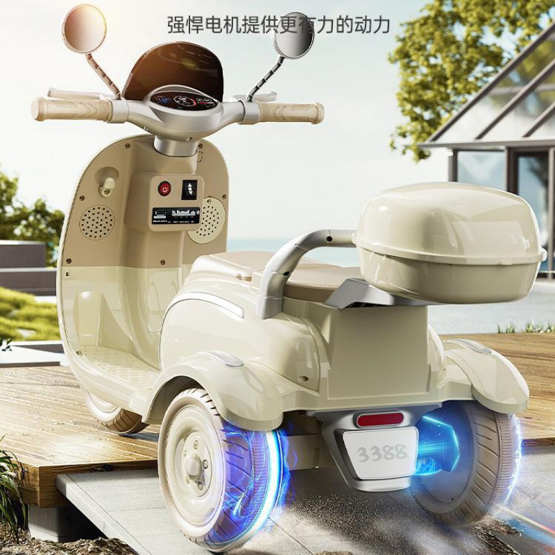子供用電動バイク三輪車男の子と女の子ベビーカー子供が座って充電できるダブルリモコンおもちゃの車|undefined
