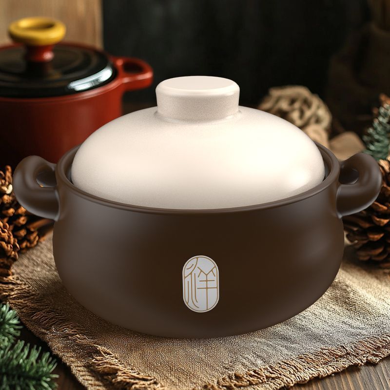 2025 [Xiangrui] olla de mortero de gran capacidad de cocción en seco sin agrietamiento olla de arroz de hierro de arroz de grasa doméstica gruesa olla de mortero resistente a alta temperatura image 3