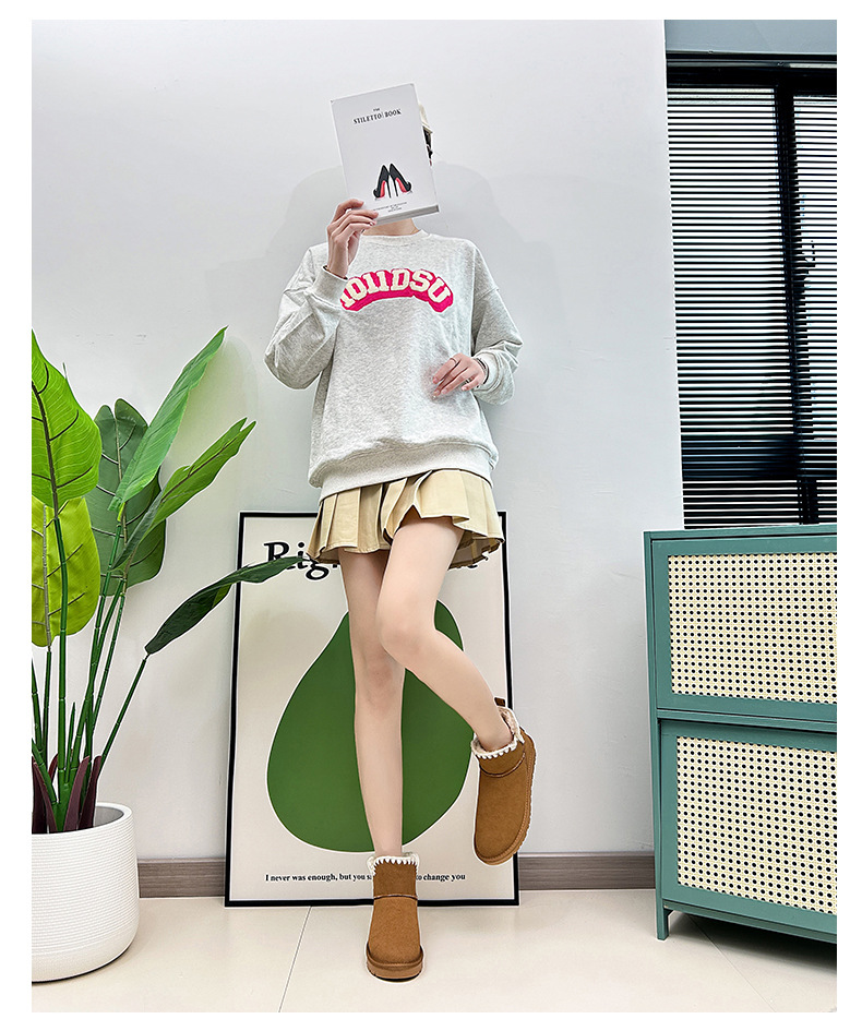 Chaussures chaudes en peluche polyvalentes à fond plat pour femmes, chaussures décontractées confortables pour l'hiver 2023_voghion.com