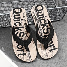 E 47228 Wooden Pattern Letter Flip Flops ľ����ĸ��Ь