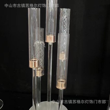 Comercio electrónico transfronterizo para el nuevo acrílico 5-cabeza candelabro boda hotel restaurante occidental fiesta de cumpleaños casa candelabro