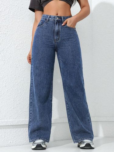 Women's Loose Straight Leg Denim Pants 2025 Spring New Washed Slimming Floor-Length Jeans