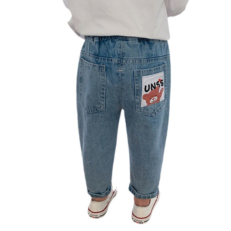 Jeans para niños primavera 2026 nuevos pantalones casuales infantiles guapo primavera y otoño pantalones chinos para niños