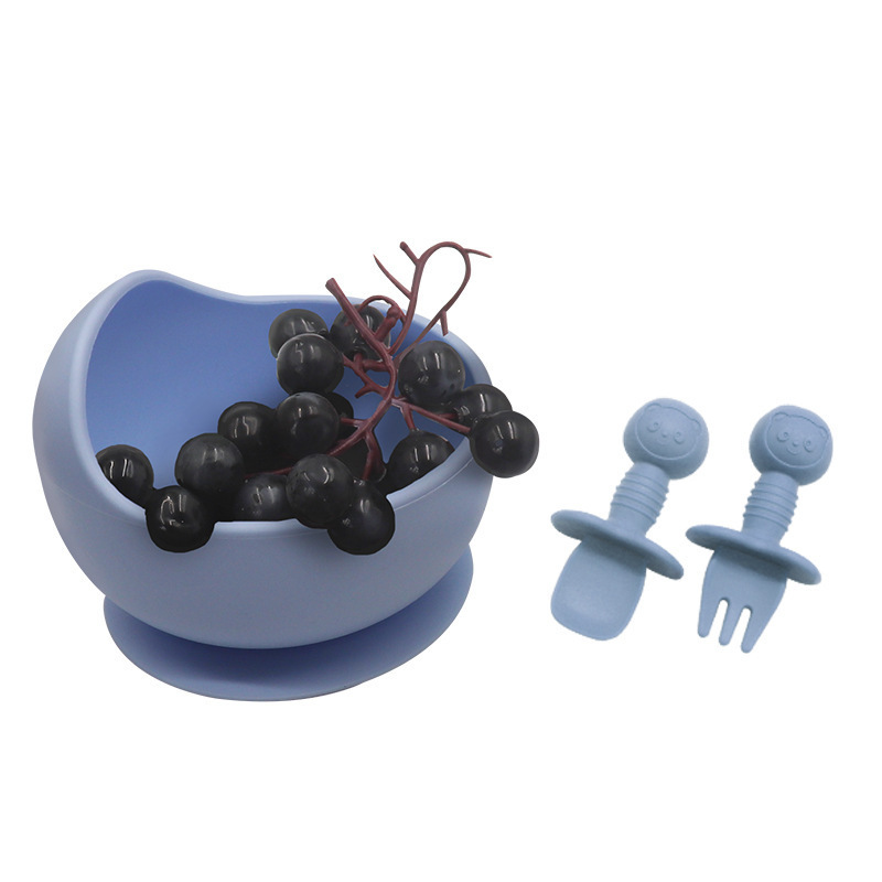 Dibujos animados Oso de silicona para niños tenedor cuchara bebé comiendo entrenamiento tenedor cuchara silicona lamiendo cuchara bebé cuchara de silicona