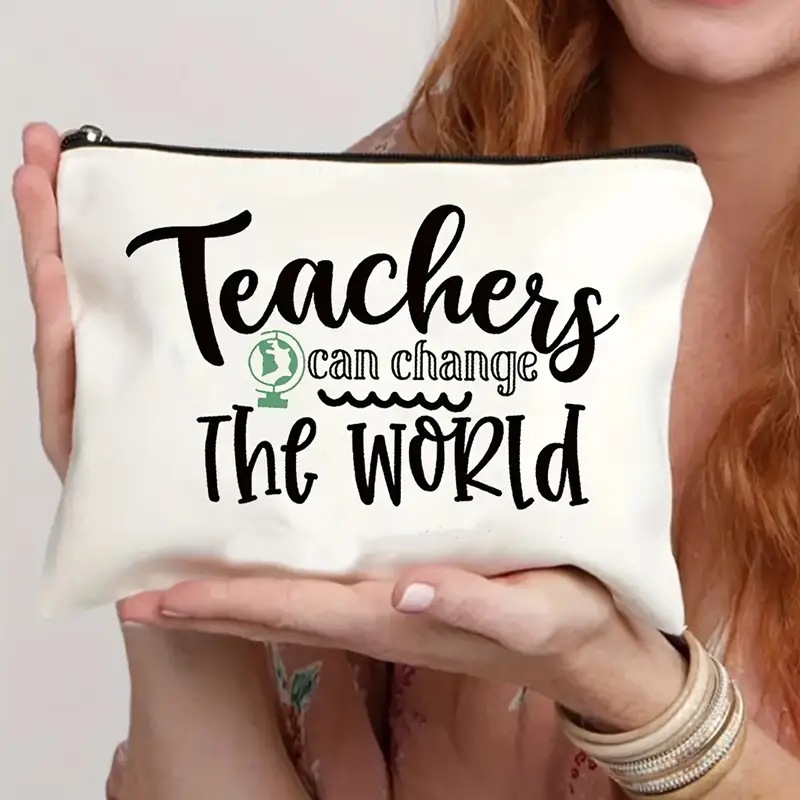 Bolsa de maquillaje transfronteriza para maestros regalo maestro cremallera bolsa impermeable Lino maquillaje bolsa de almacenamiento maestro regalo