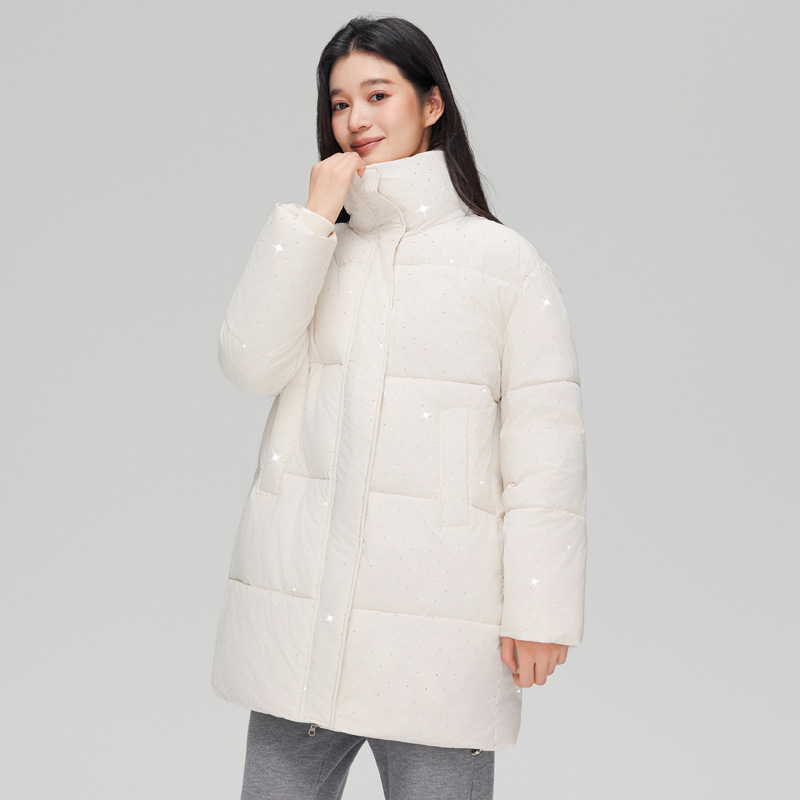 Nuevo abrigo de algodón de plumón de moda de invierno de mujer, abrigo de algodón de cuello grueso, abrigo de algodón de estilo medio y largo, abrigo de algodón de mujer image 6