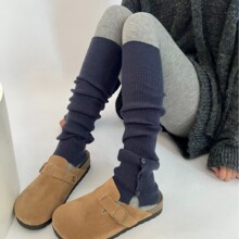 秋冬羊毛堆堆腿套侧边纽扣慵懒袜套安哥拉红复古y2k辣妹小腿袜套