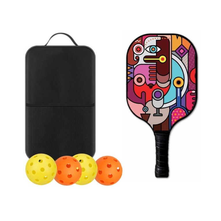 屋内屋外のPickleballのトレーニング娯楽ガラス繊維のピクチャーのラケットのガラス繊維のピクチャーの穴のボールのラケット|undefined
