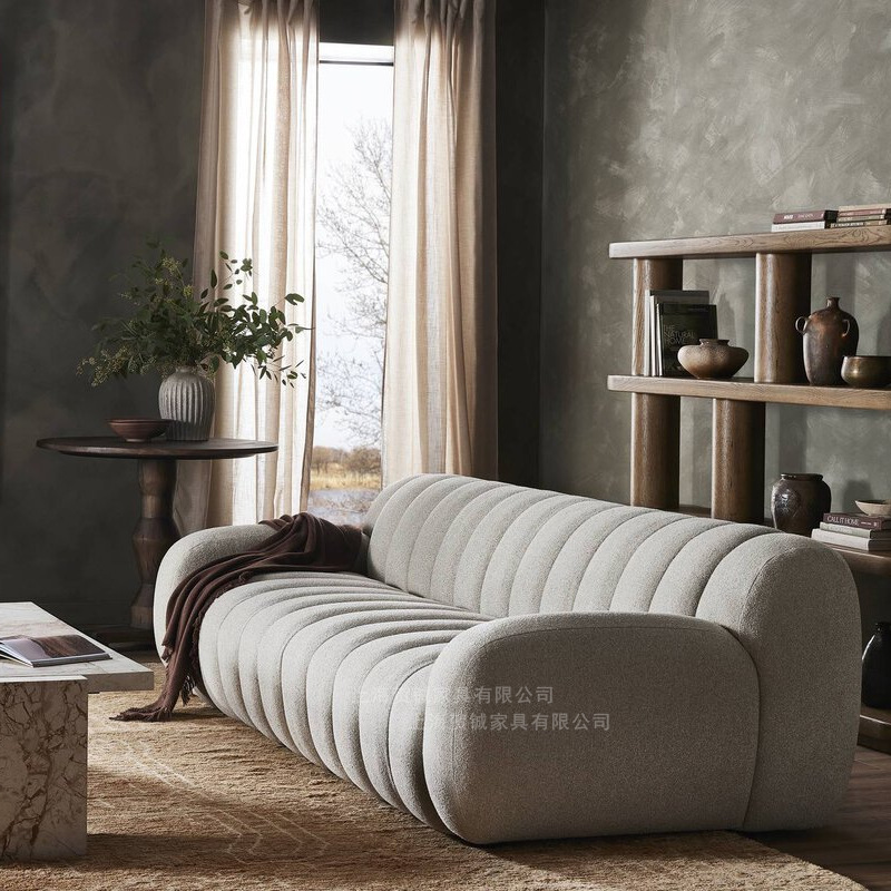 Sofá de piano de tela medieval nórdica estilo francés simple sofá de marshmallow diseñador de viento tranquilo pequeño
