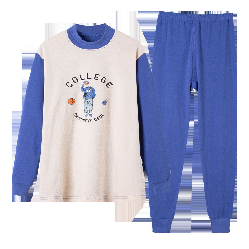 Ropa interior para niños conjunto de algodón puro medio y grande niños ropa de otoño pantalones largos algodón adolescentes niñas suéter de algodón más ropa interior de tamaño