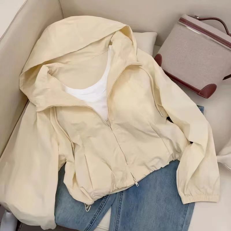 Jacket, Sun Protection Cardigan, Top, Women's Summer Style, Versatile Hooded Jacket, Women's Work Clothing Style, Loose Style