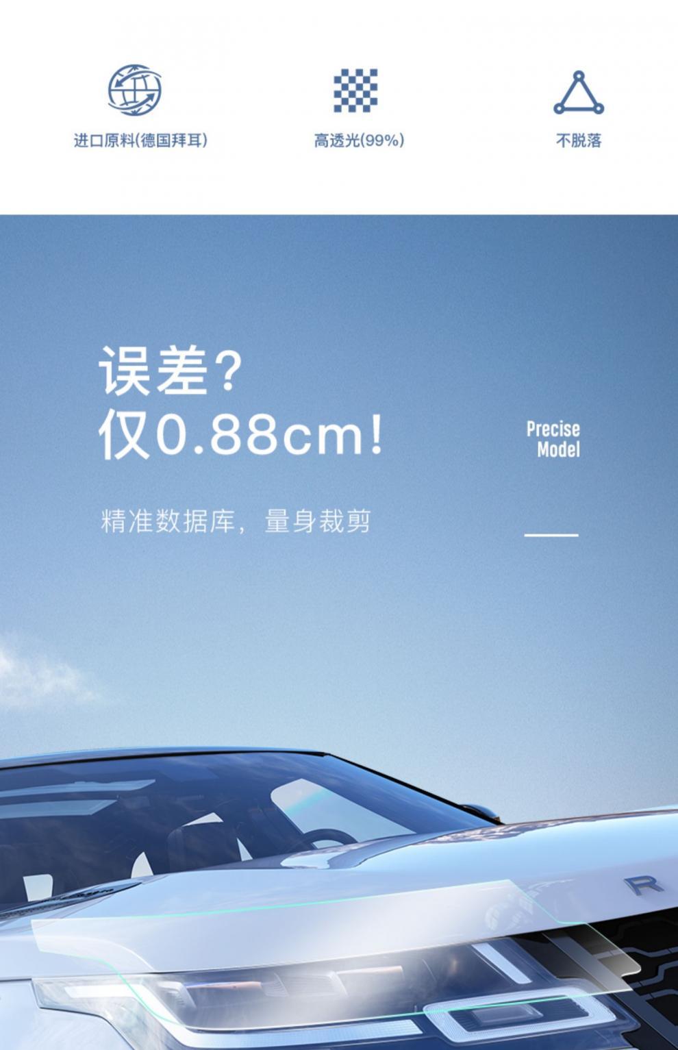 Suitable for Land Rover blackened headlight film TPU front headlight and taillight color changing light control film transparent black warrior film
