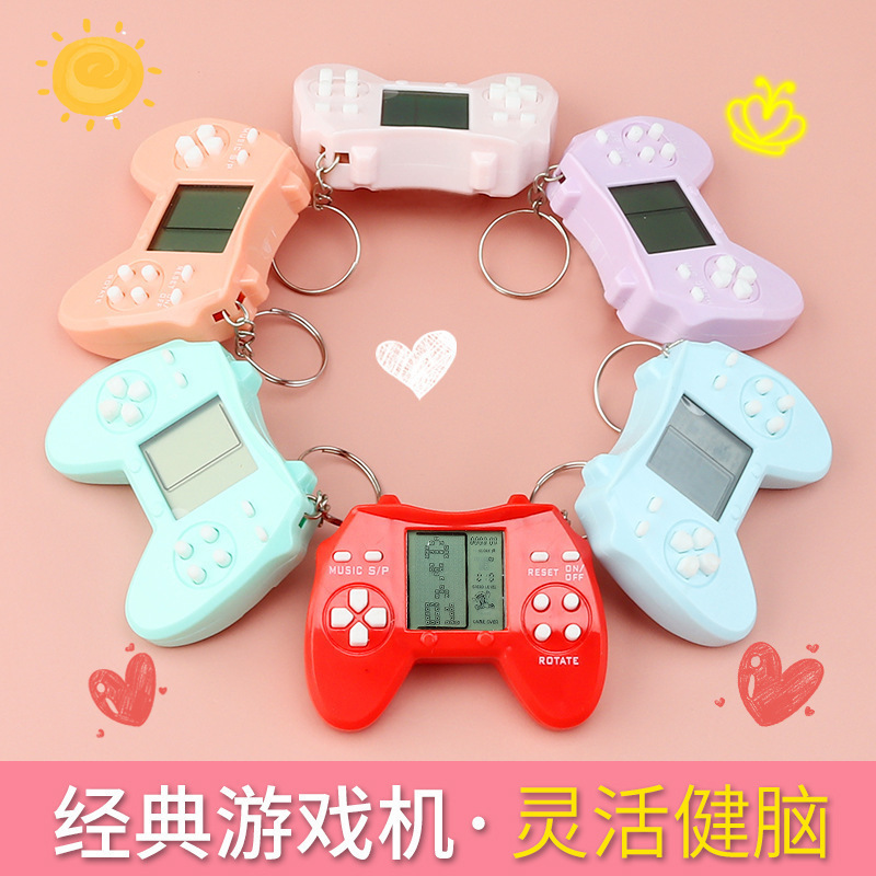 ハンドヘルドミニテトリス電子ゲーム機カピバラノスタルジックなパズルキーホルダー小さなペンダント子供のおもちゃ|undefined