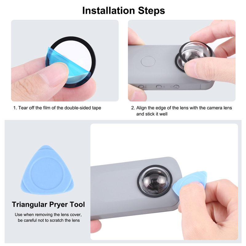 PULUZ ファットカウは、Ricoh Theta SC2/S/V アクションカメラ粘着レンズ保護ミラーに適しています。|undefined