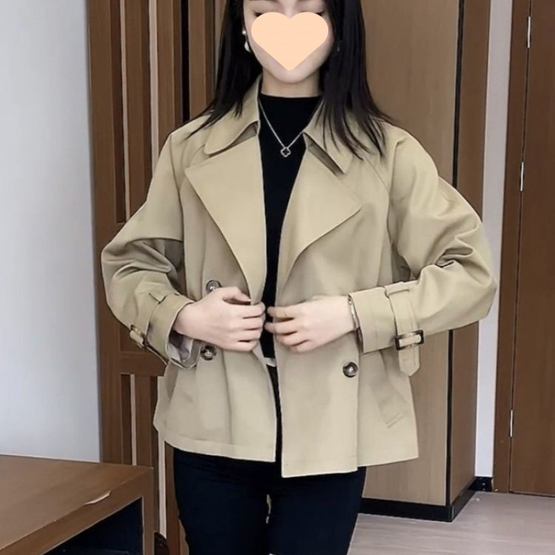 Fashion Casual Waisted All-match Slim Look Short Coat Women's 2025 Spring New Elegant Western Style Loose Short Coat