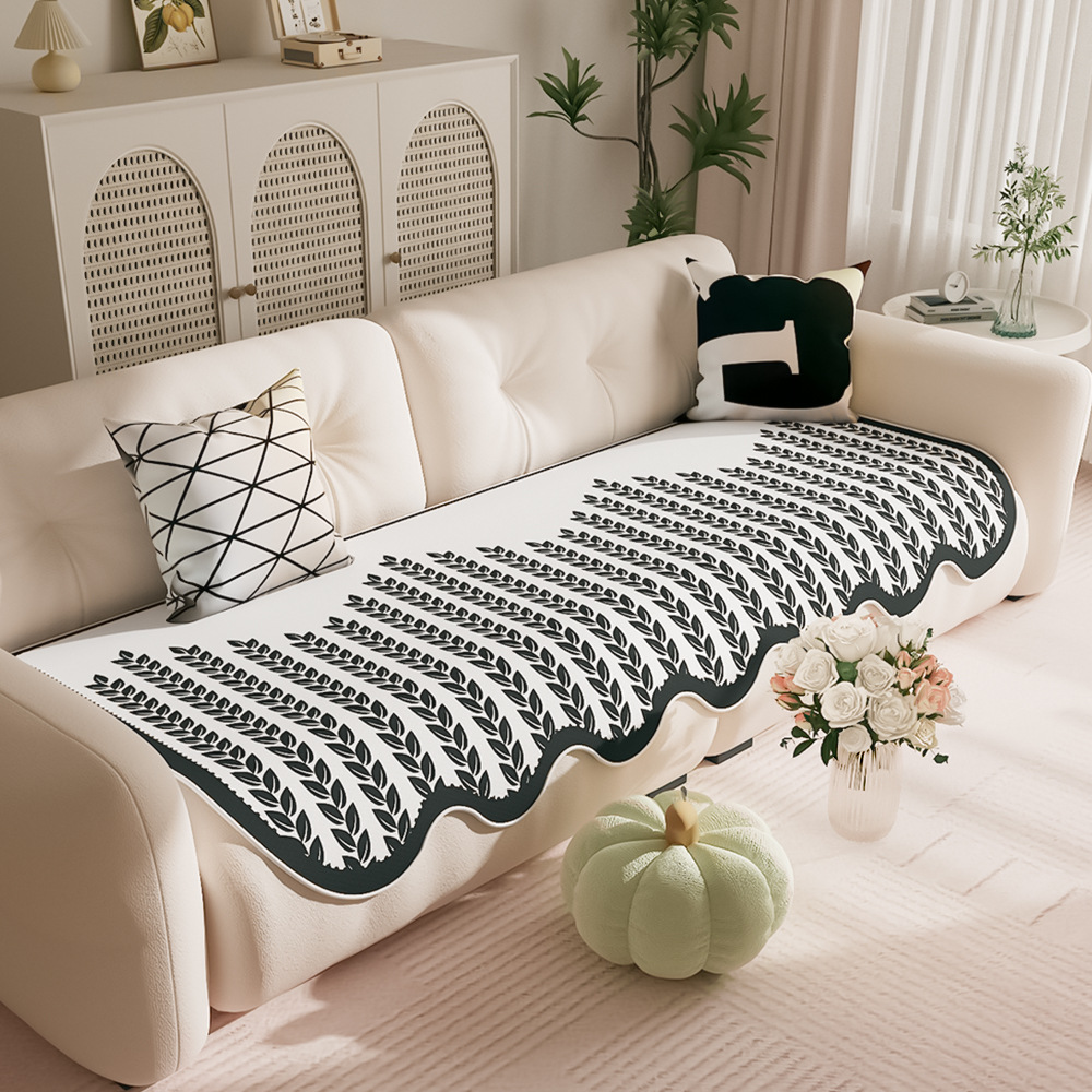 2025 nuevo cojín de sofá de verano de seda de hielo cojín de cojín de cojín fijo antideslizante y fresco paño de cubierta universal