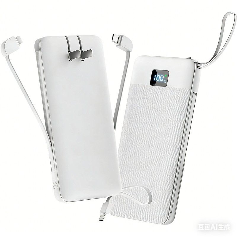 Hot-Selling Gift Item: Power Bank with Us Plug and Built-In Usb-C Cable, 10000Mah Charging Power Bank