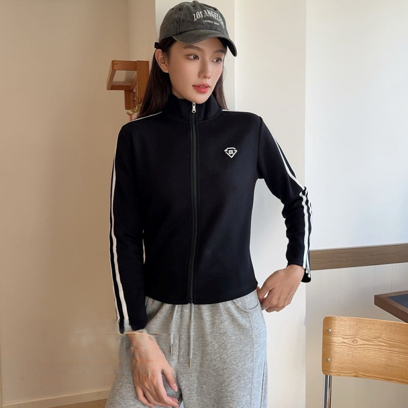 轻盈舒适~蓄暖保温百搭显瘦上衣女秋季设计感立领瑜伽外套F877|undefined