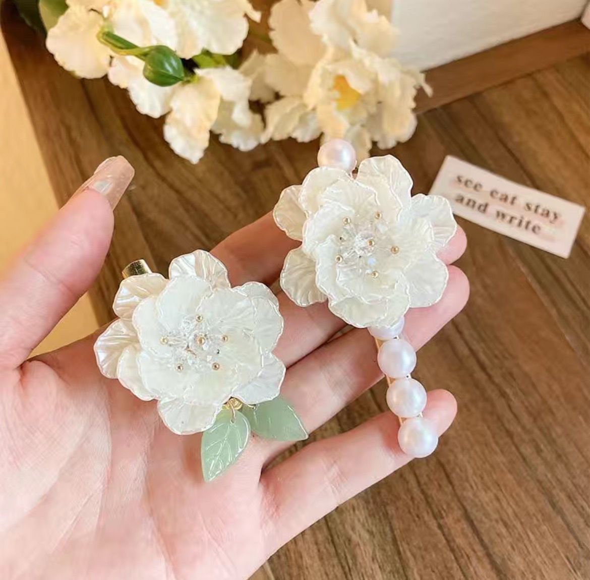 10g Weight Hair Clip Hair Accessories Type 1 Piece, 1 Pair Quantity Holiday, Daily Occasion Plastic Material Flower Pattern Women's Gender Sweet, Simple Style Style Women's Sweet Simple Style Flower Plastic Hair Clip 无