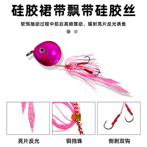Lead head Lua bait Bearded guy Jig Yan lead moon head fake bait Grouper bass bait boat fishing round sea moon fishing Lua bait