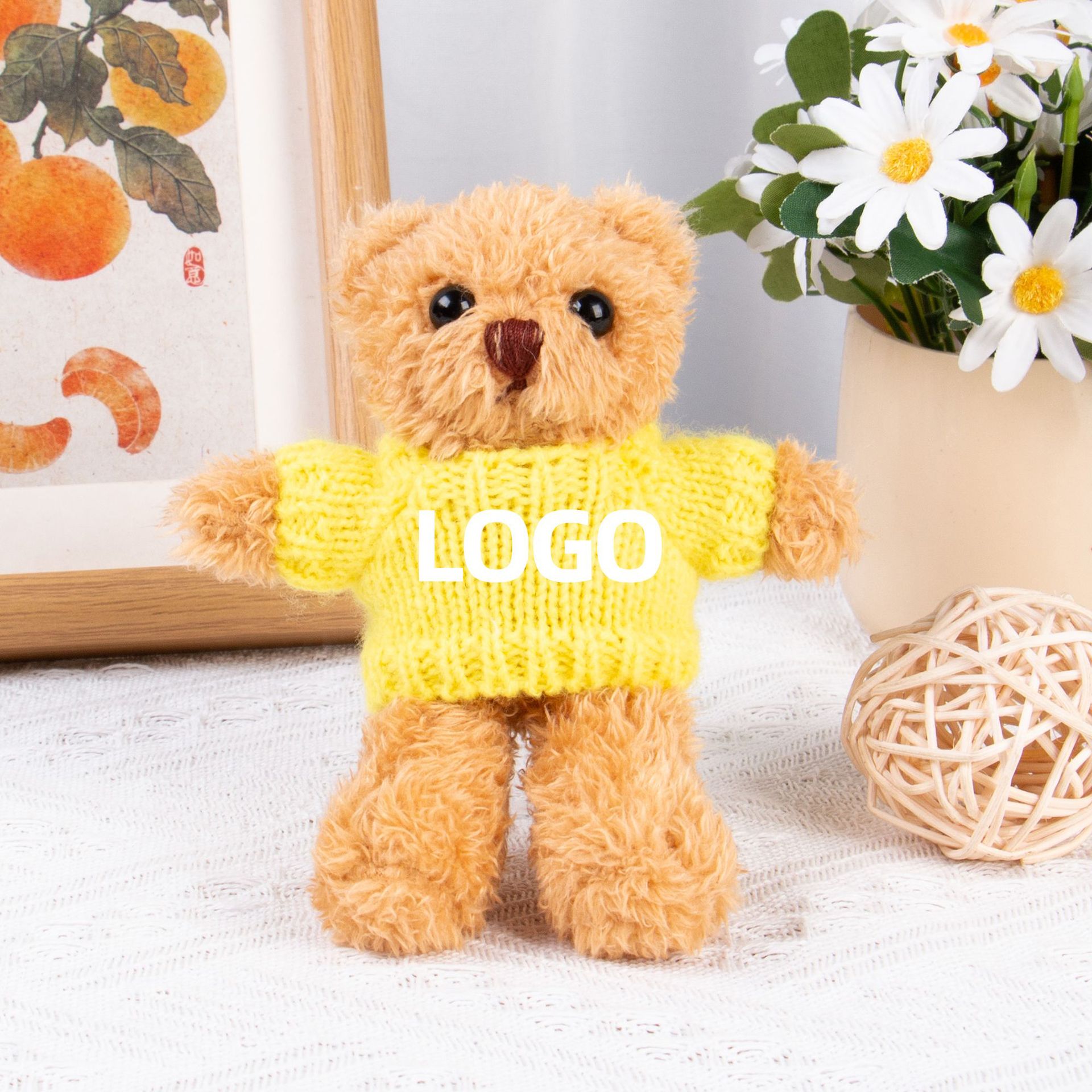 Teddy Bear Keychain Colgante Bolsa accesorios de ropa impresa LOGO vestido Teddy Teddy Doll juguetes de peluche