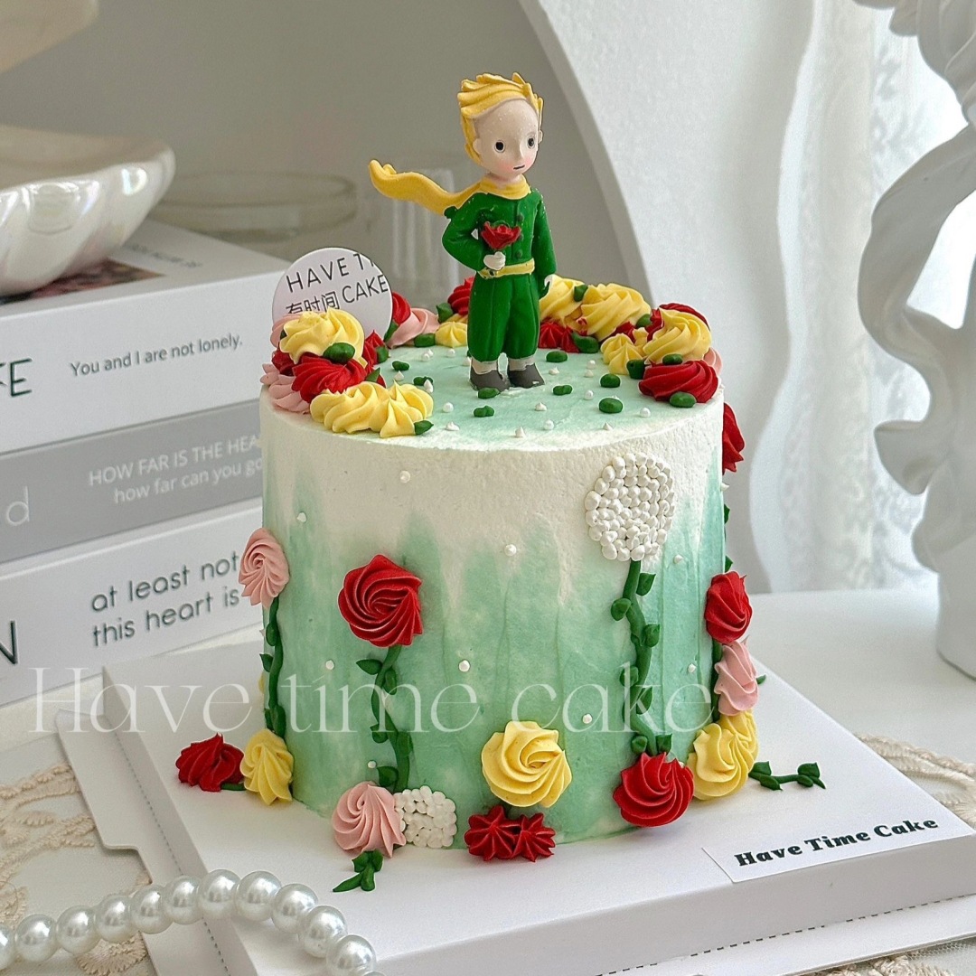 Tanabata Día de San Valentín Decoración de pasteles Decoración Rosa Principito Pareja Amor Tarjeta Confesión Complemento