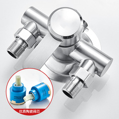 SUS304 stainless steel exposed shower head set, shower mixer with cold and hot water valve, bathroom shower faucet and heater switch