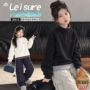 冬款女童立领撞色卫衣