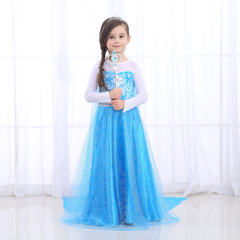 Frozen Skirt Elsa Queen Dress Kidsren's Clothing Kidsren's Girls Dress Summer and Autumn Elsa Princess Dress