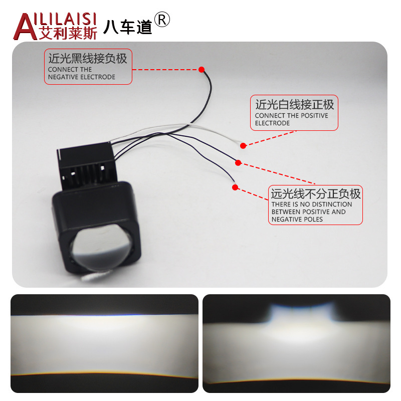 ユニバーサル 1.5inch LED ダブルライトレンズモジュールマトリックス修正された車のヘッドライトレーザーハイビームキャノン遠近統合|undefined