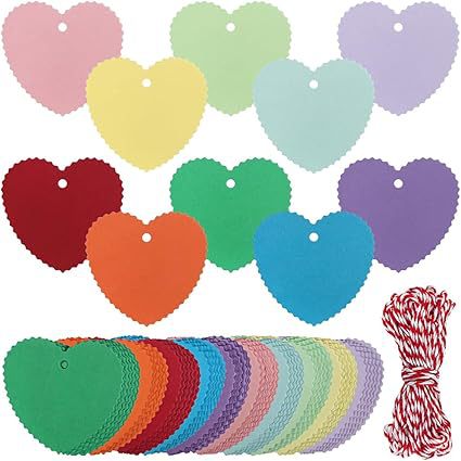现货5色10色爱心吊牌波浪边齿边许愿DIY标签情人节婚庆生日派对
