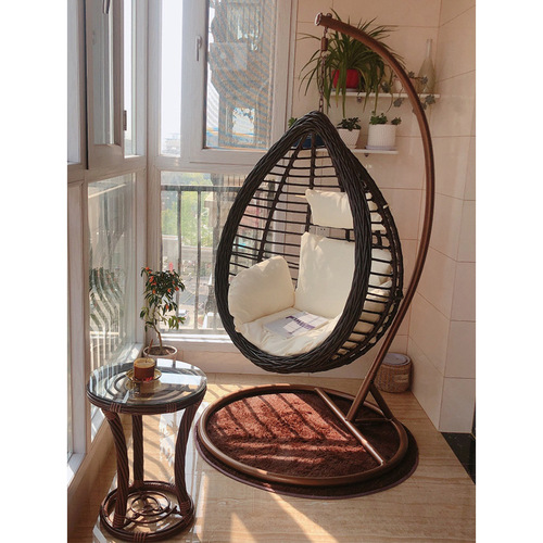 Patio hanging basket wicker chair chair single swivel chair swing home use lazy hammock indoor leisure small cradle chair hanging chair