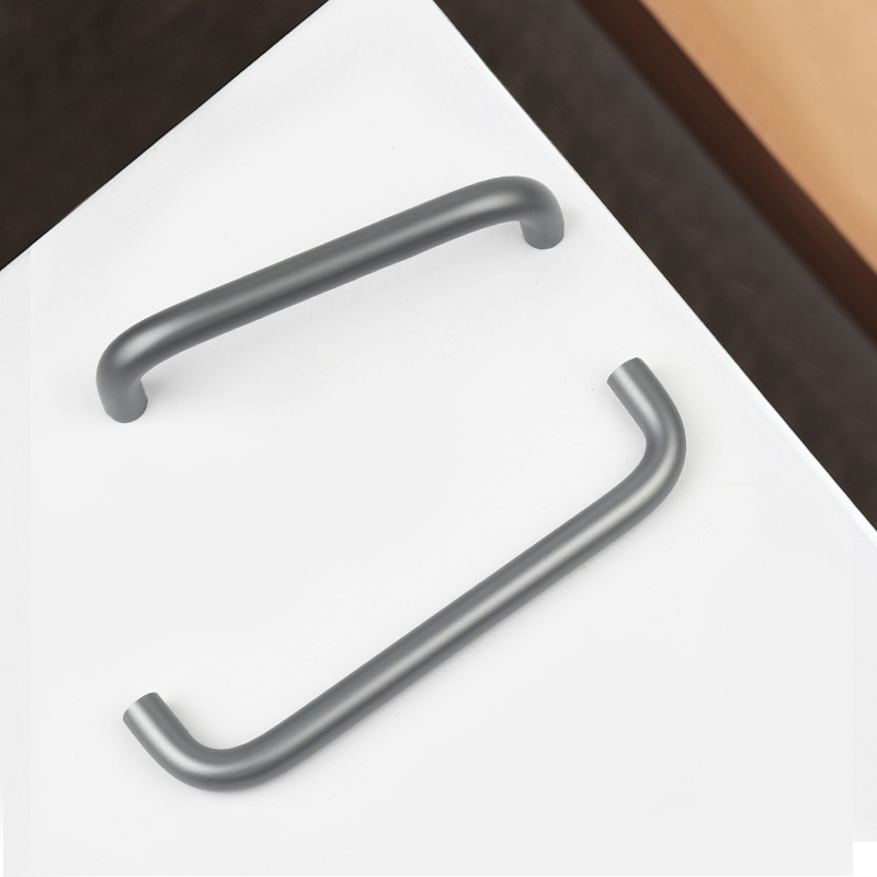 現代簡約太空鋁合金一字U型輕奢圓柱型櫥櫃衣櫃移門抽屜家具把手