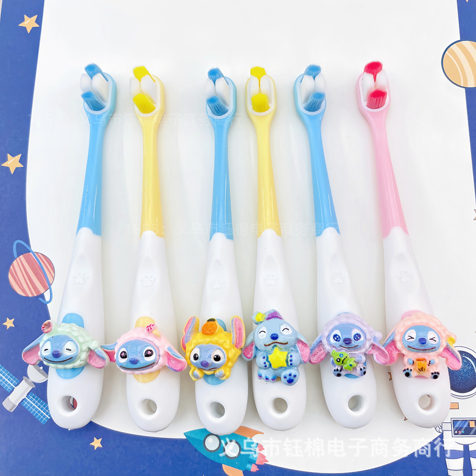 Children's Toothbrush for Ages 3 to 6-12, Stitch Cute Design, Soft Bristles, Advanced Gum Protection, Small Head, Baby Cleaning