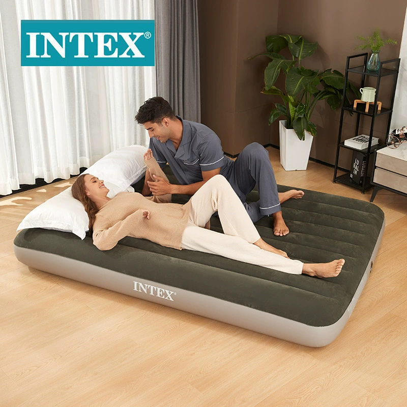 INTEX 64109 зелёный увеличивает двойной бархатный провод, надувной матрас для наружных условий портативный автомобильный держатель подушка кровати