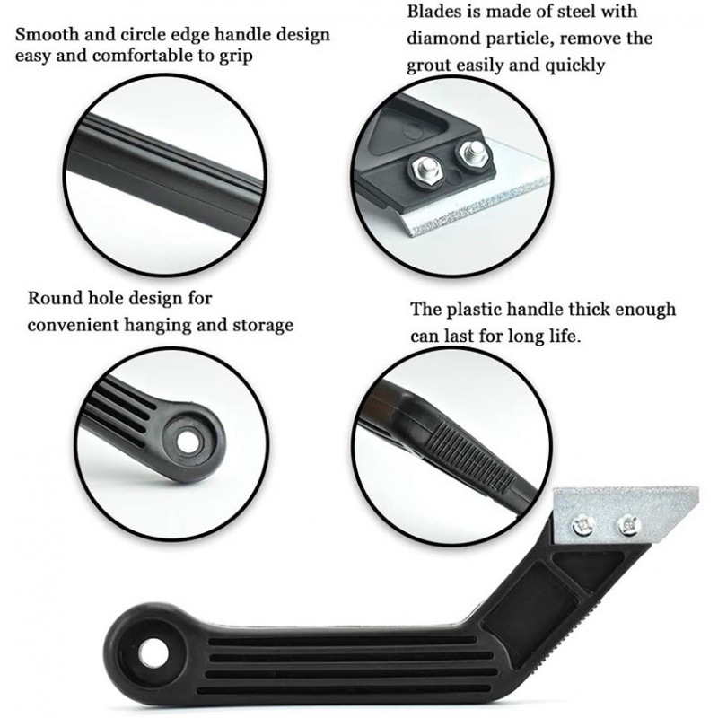 5-piece set calaficador herramienta negro Bisel raspado Rake raspador hoja ventana borde brecha de limpieza de residuos