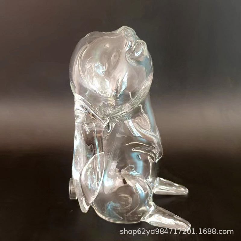 十二生肖兔造型玻璃泡酒瓶 动物异型高鹏硅玻璃红酒瓶 生肖泡酒瓶