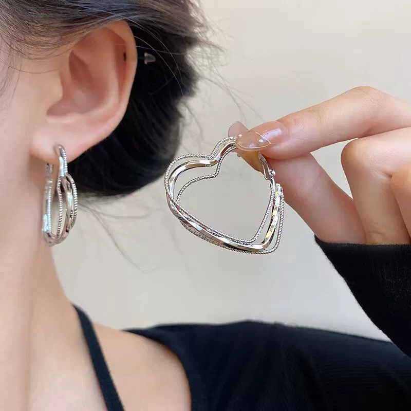 Silver 925 Earrings — Light Luxury Hoops & Drops, High-Quality Sterling, Multiple Sizes